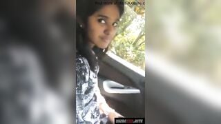 नयी तमिल ऑफिस गर्ल ने कार में लंड चूसा