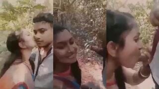 शादी के बाद प्रेमी से मिलने आई भाभी ने जंगल में लोड़ा चूसा